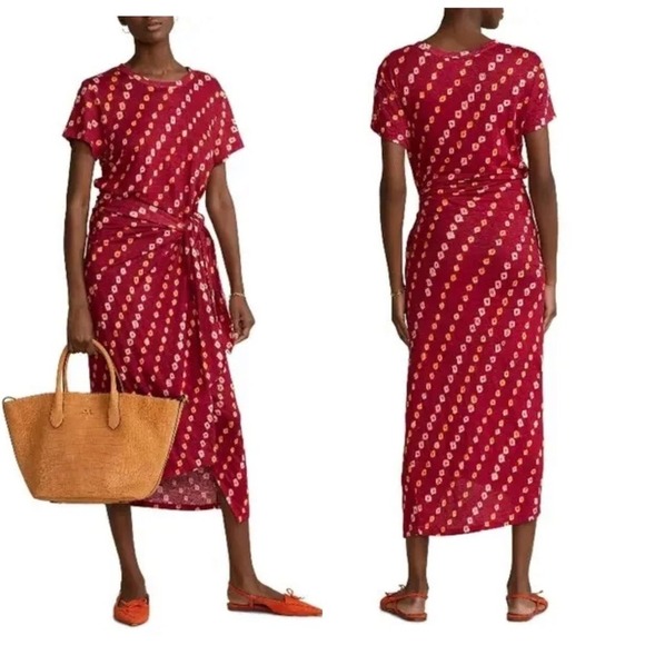 Polo Ralph Lauren Denim & Supply Tie Sarong Midi Dress XS Stretch 100% Linen NEW